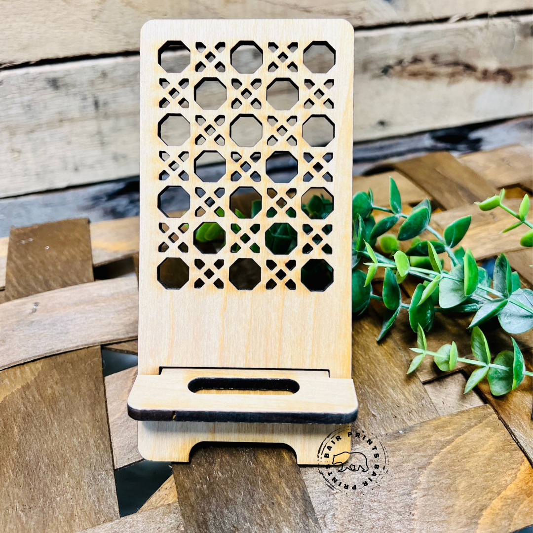 Rattan Look Phone or Tablet Stand [SVG]