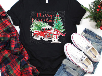 Merry Christmas Snowman Scene