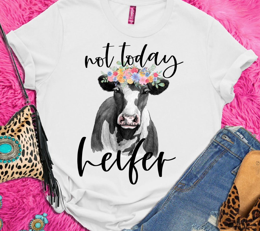 Not Today Heifer watercolor cow