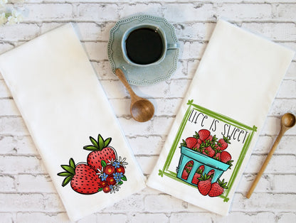 Life is Sweet Strawberry Tea Towel Set