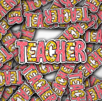 Teacher Word Art [Print & Cut Sticker]