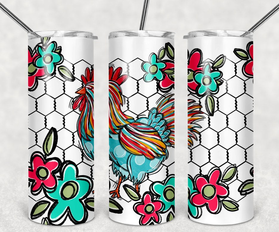 Flowers and Chicken [TUMBLER WRAP]