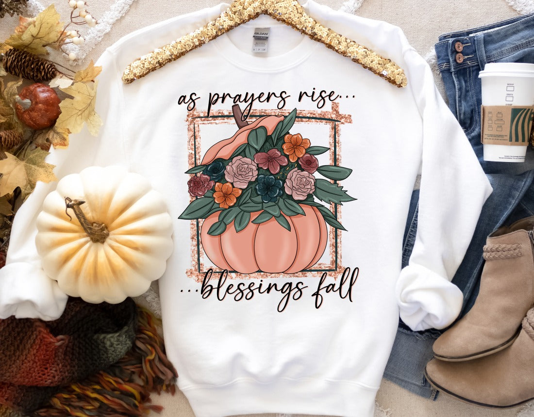 As Prayers Rise Blessings Fall Pumpkin