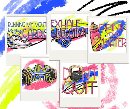 FITNESS BUNDLE - TUMBLER WRAPS, PEN WRAP, FITNESS TRACKER & PNG STICKERS