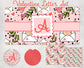Valentine Letter Sublimation Template Set [Rectangle, Circle, Seamless Overlay, Pattern Paper]