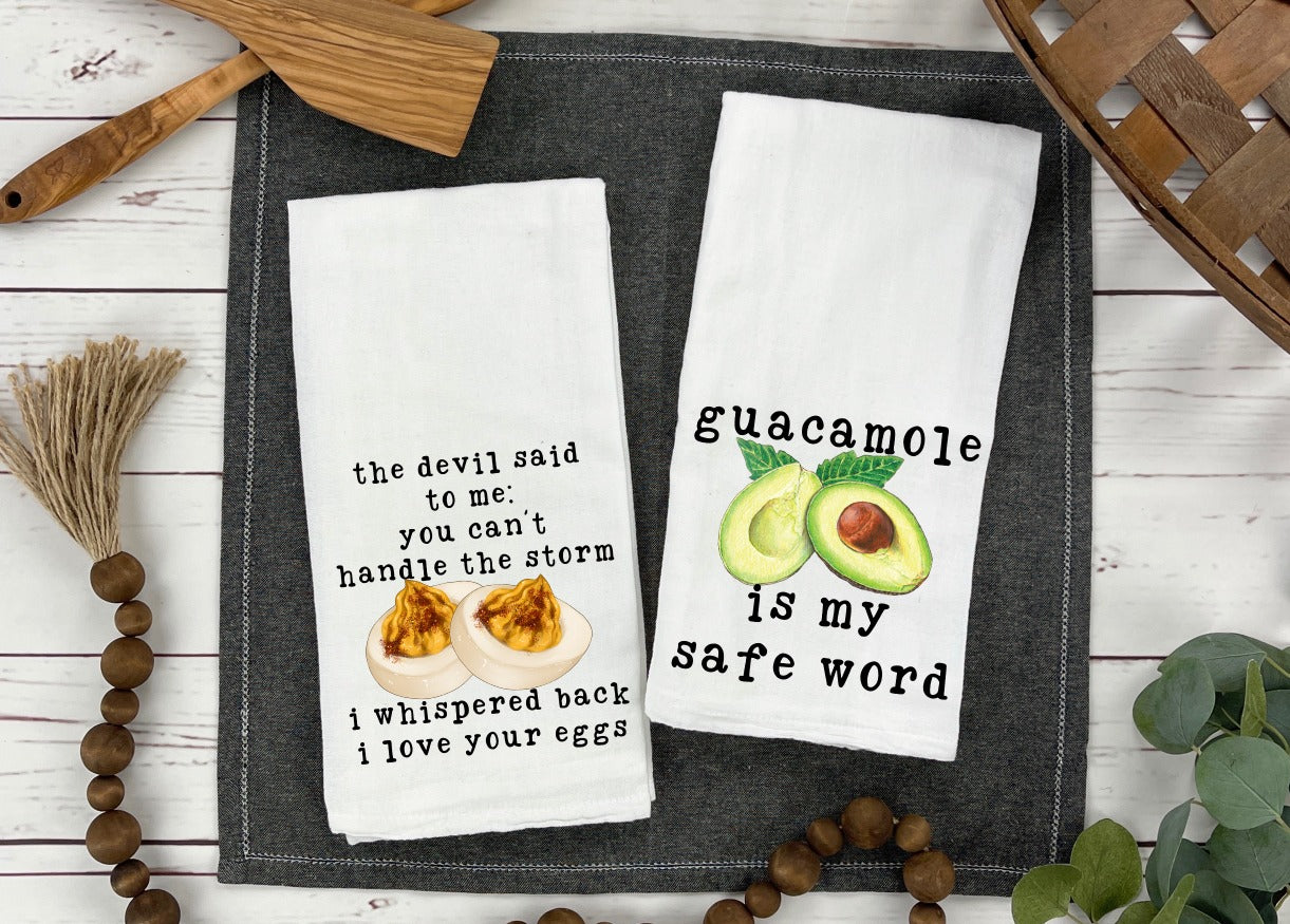 The Devil Whispered & Guacamole Tea Towel Set