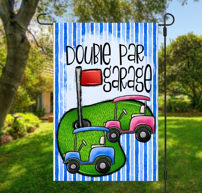 Double Par Garage Garden Flag