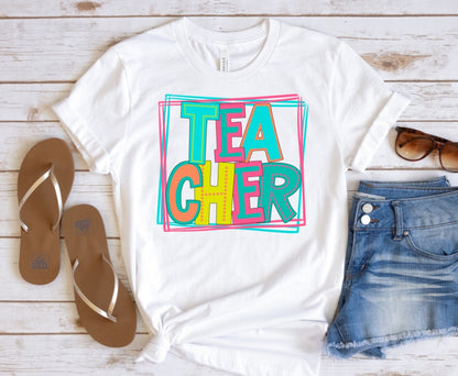Teacher - Two Lines - Bright Letters