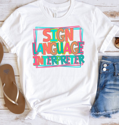 Sign Language Interpreter Bright Letters