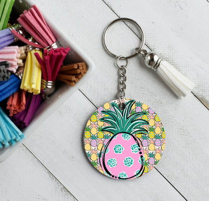 Summer Pineapple Sublimation Set [PNG Pattern Overlay, Round Coaster, Square Coaster, Tumbler, Garden Flag]