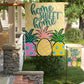 Summer Pineapple Sublimation Set [PNG Pattern Overlay, Round Coaster, Square Coaster, Tumbler, Garden Flag]