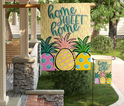 Summer Pineapple Sublimation Set [PNG Pattern Overlay, Round Coaster, Square Coaster, Tumbler, Garden Flag]