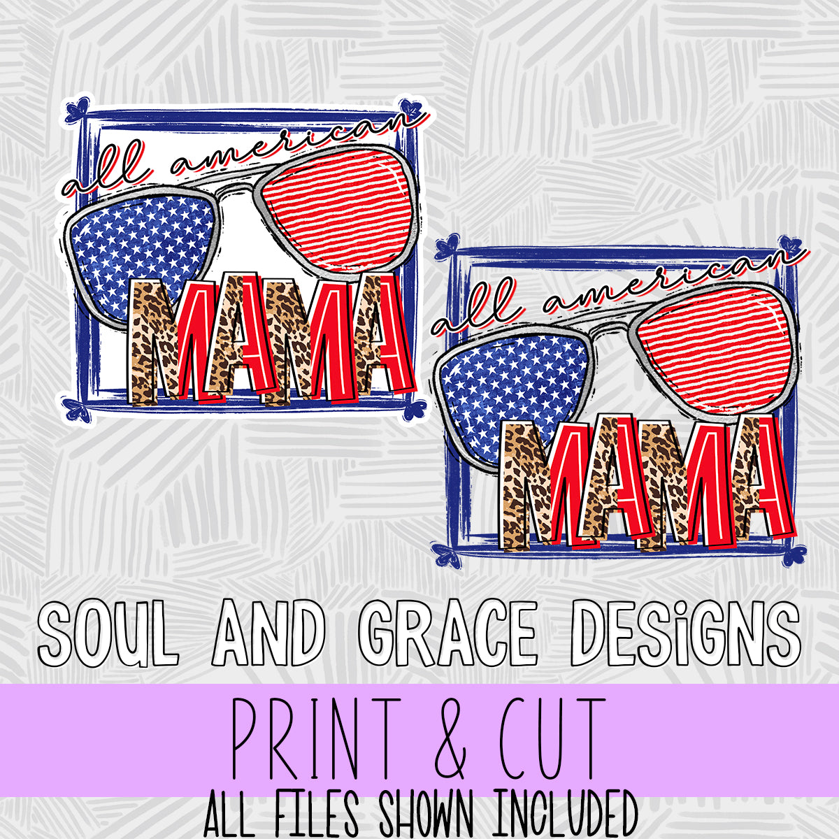 All American Mama [Print & Cut Sticker]