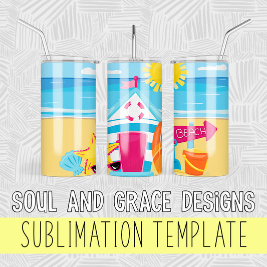 Bright Beach 16 oz Kids Tumbler Wrap