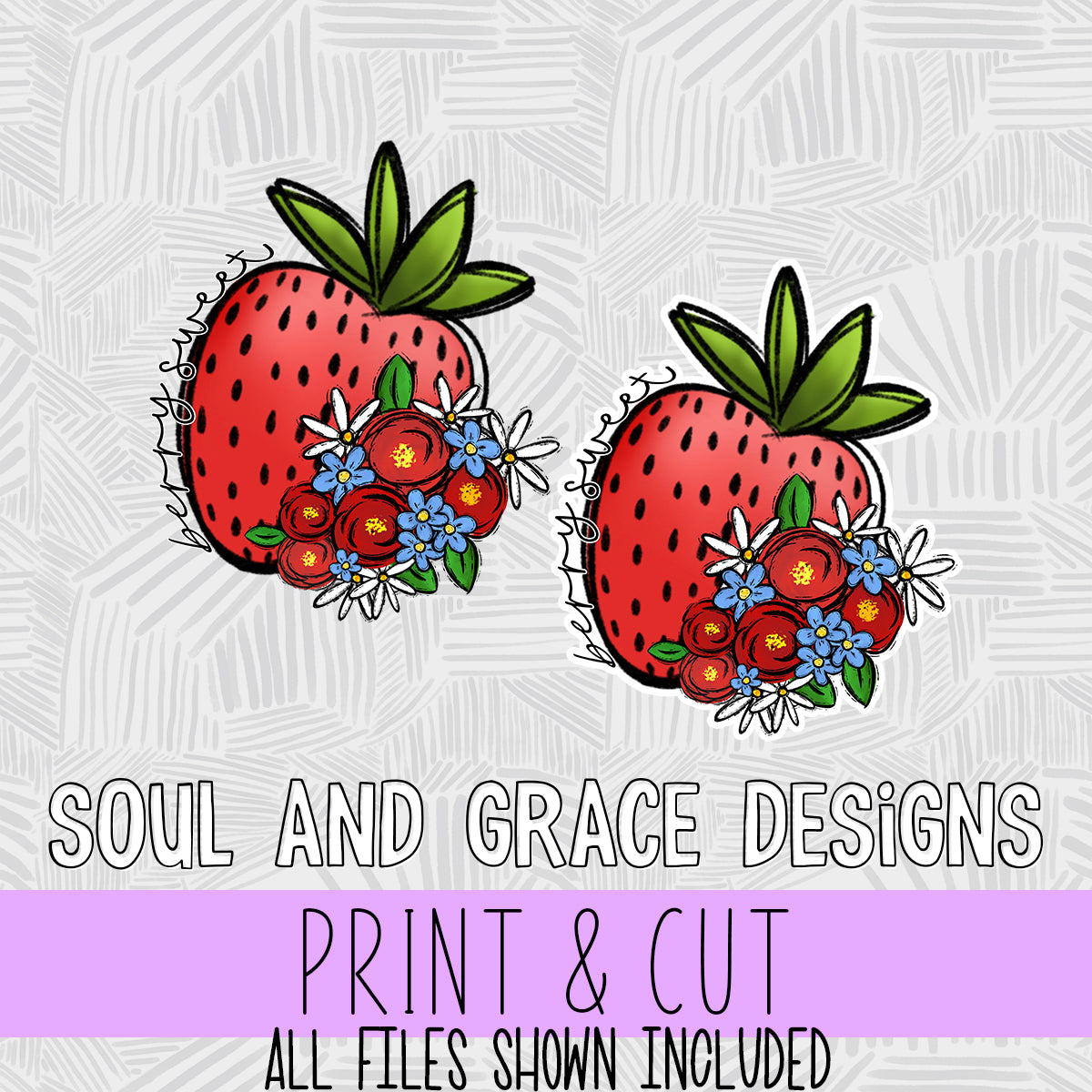 Berry Sweet Strawberry  [Print & Cut Sticker]