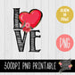 Black and White LOVE with Heart
