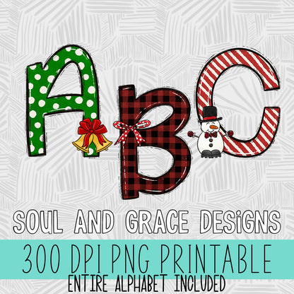 Christmas Mix & Match Alphabets [3 complete Alphas]