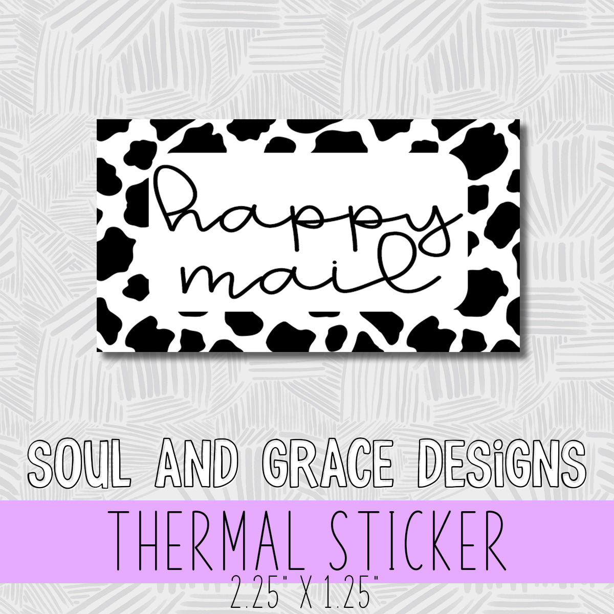 Happy Mail Cow Print Thermal Sticker