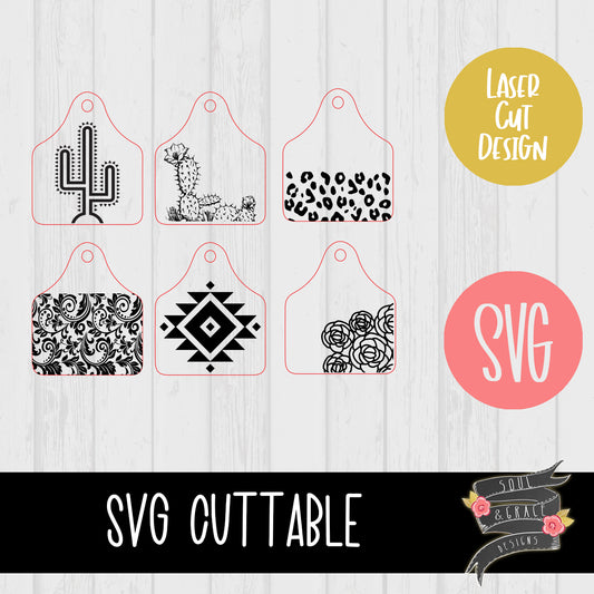 Cow Tag KeyChains [SVG]
