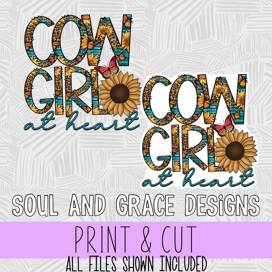 Cowgirl at Heart  [Print & Cut Sticker]