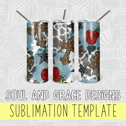 Crosses and Roses Tumbler Wrap 20 oz  [TUMBLER WRAP]