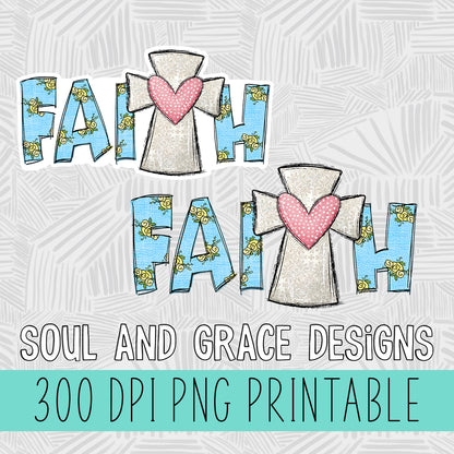 Faith Floral with Cross