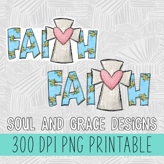 Faith Floral with Cross