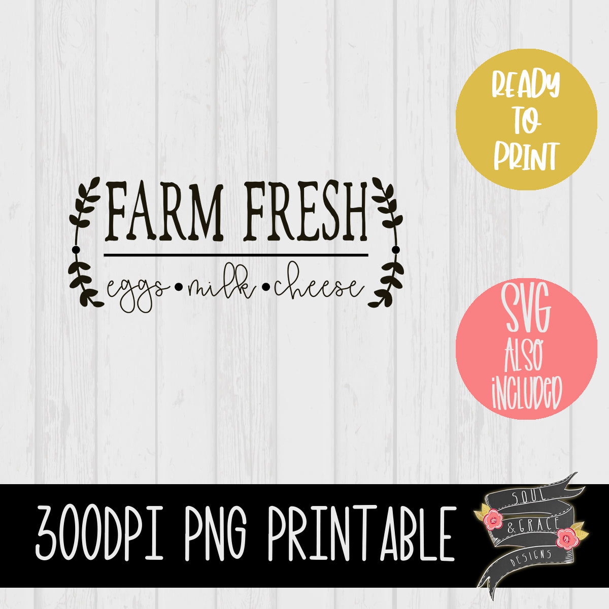 Farm Fresh Eggs Milk Cheese [PNG and SVG]