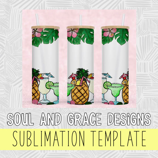 Five O'Clock Somewhere Tropical Tumbler   [TUMBLER WRAP]