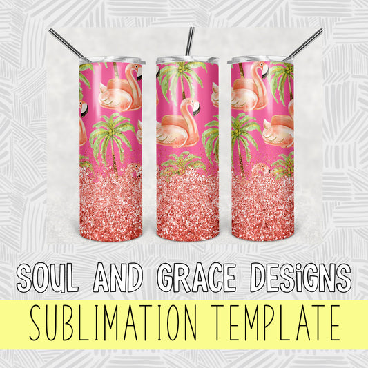Flamingo and Glitter  [TUMBLER WRAP]