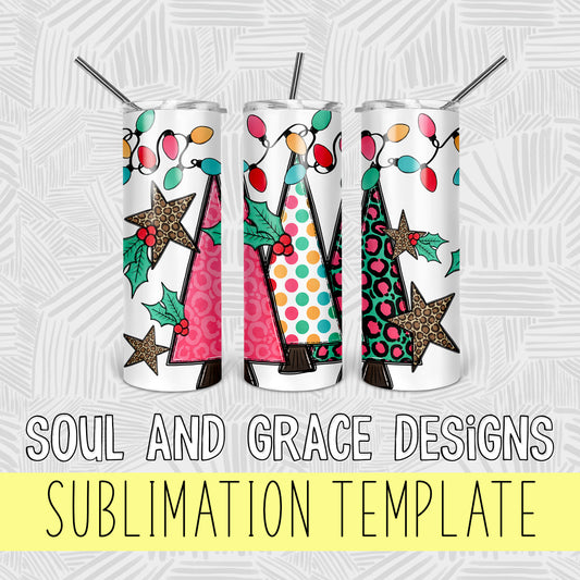 Funky Christmas Trees Tumbler Wrap 20 oz  [TUMBLER WRAP]