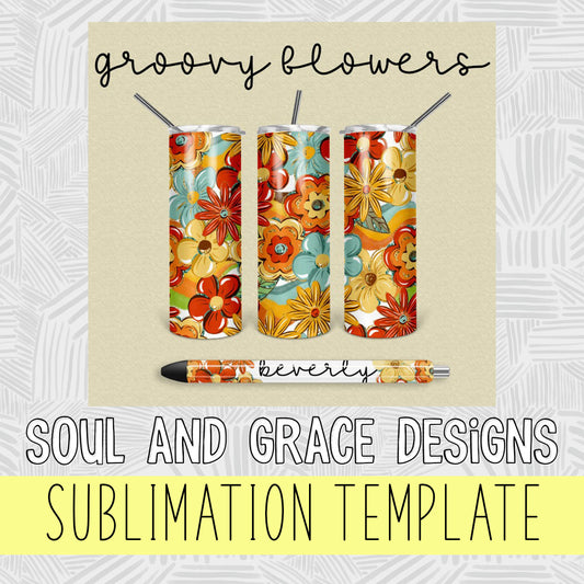Groovy Flowers [TUMBLER WRAP WITH BONUS PEN WRAP]