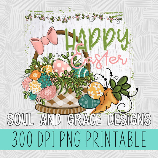 Happy Easter Rustic Easter Basket