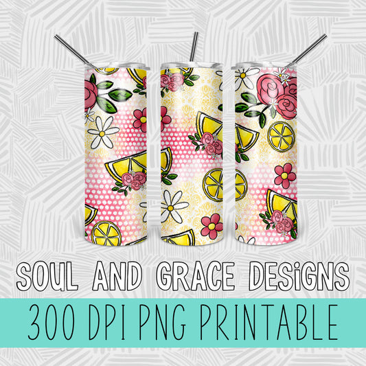 Lemon and Flowers [TUMBLER WRAP]