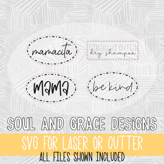 Mama Mamacita Be Kind & Dry Shampoo Hat Patch Designs [SVG]