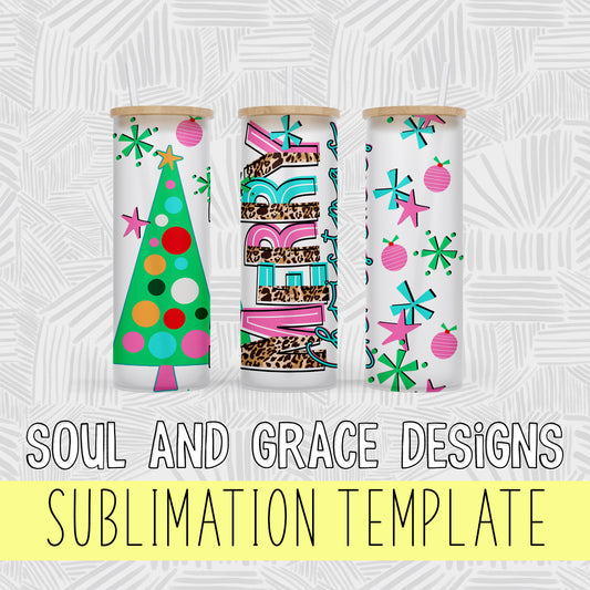 Merry Christmas Leopard and Tree [TUMBLER WRAP]