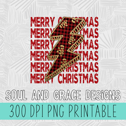 Merry Christmas on Lightning Bolts
