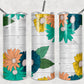 Bright Flowers on Wood Floral Set [tumbler wrap, license plate, earrings, circle]