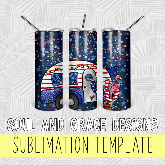 Patriotic Camper   [TUMBLER WRAP]