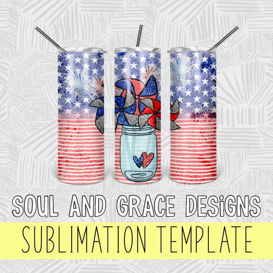 Patriotic Pinwheel   [TUMBLER WRAP]