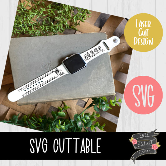 Sewing & Coffee Watch Band Design [SVG]