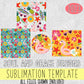 Summer Beach Sublimation Set [PNG Pattern Overlay, Round Coaster, Tumbler, Seamless Paper]