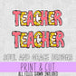 Teacher Word Art [Print & Cut Sticker]