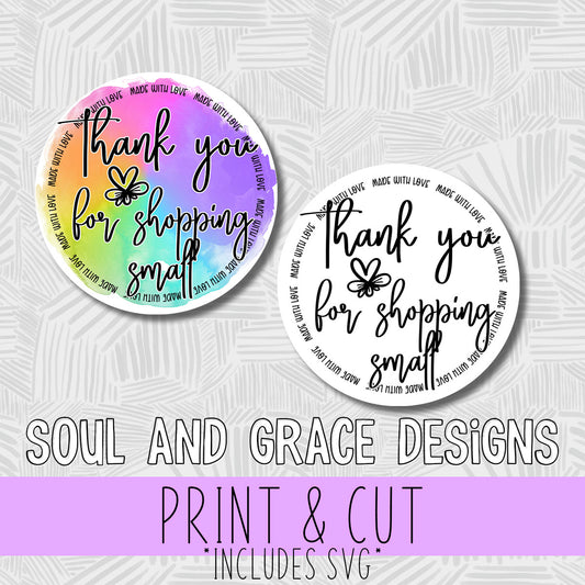 Thank You For Shopping Small Round Sticker