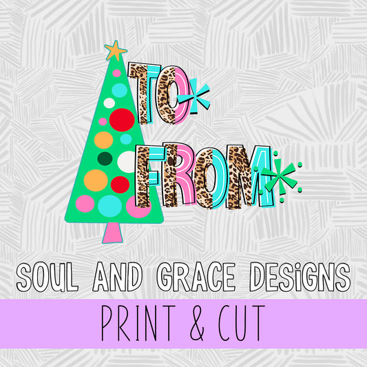 Merry Leopard To From Sticker  [Print & Cut Sticker]