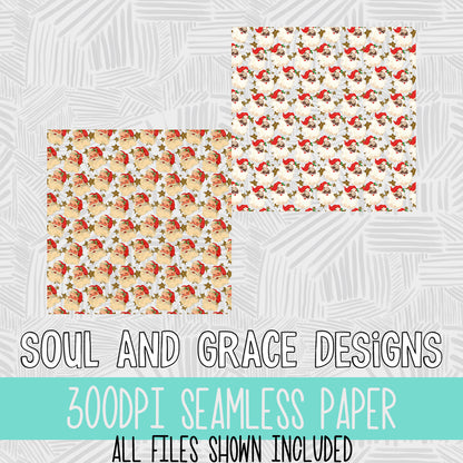Vintage Santa Seamless Paper - Two Versions Included