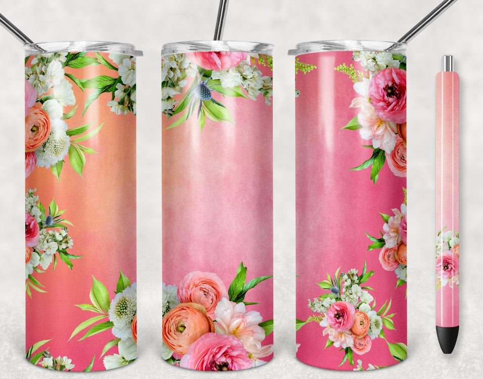 Wedding Garden Sublimation Tumbler Wrap with BONUS Pen Wrap [20 oz Tum ...