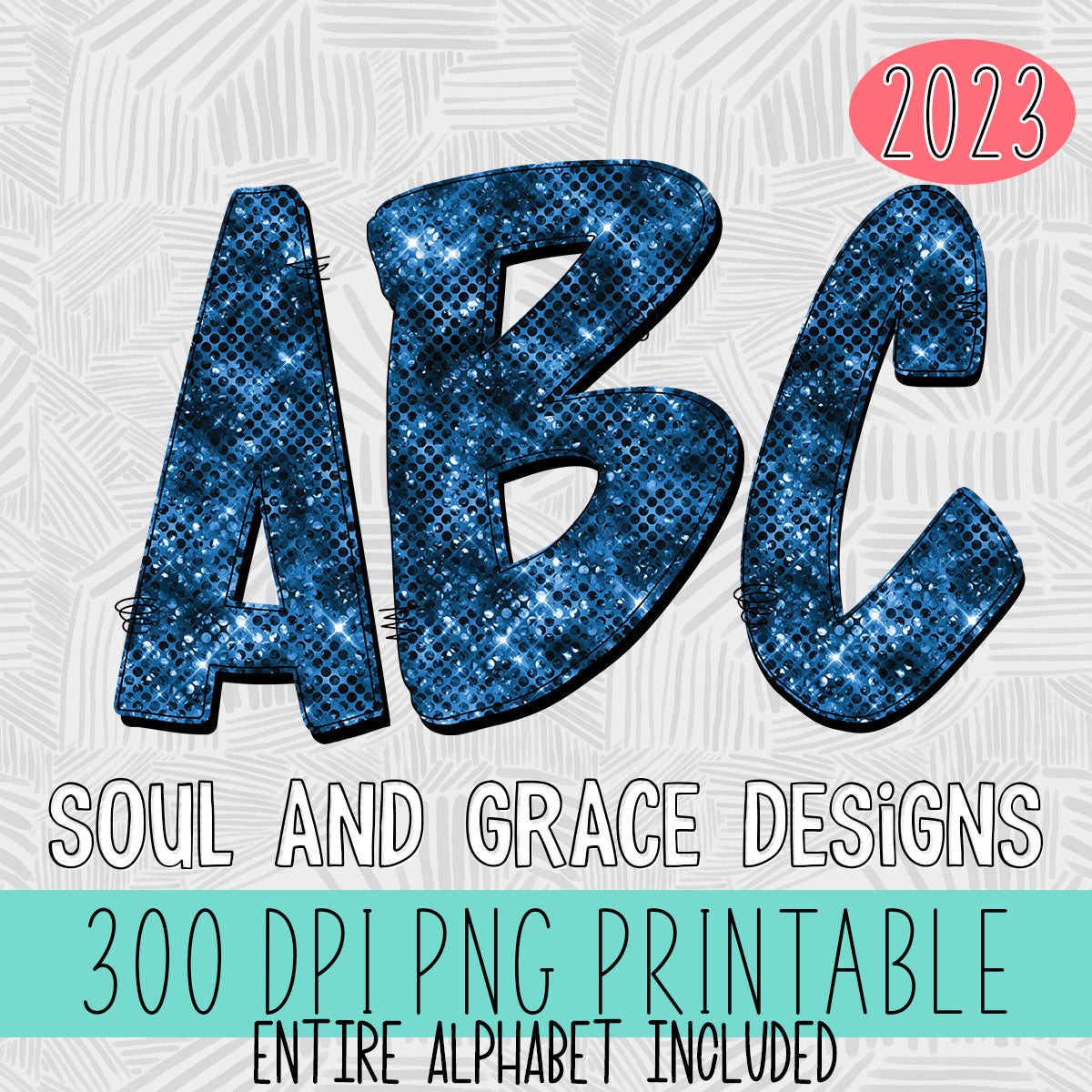 Blue Sparkle Alphabet