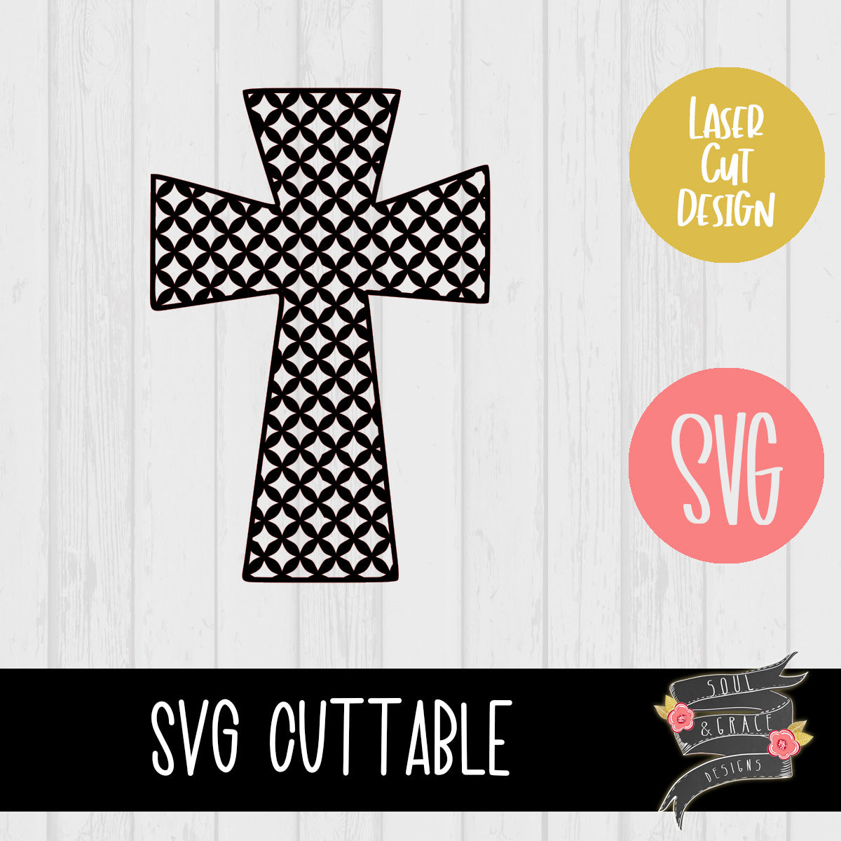 Quatrefoil Cross Bleach Template [SVG]