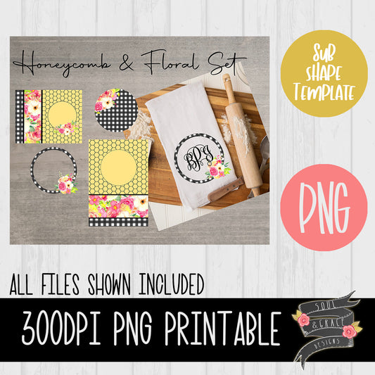 Honeycomb Floral Sublimation Template Set